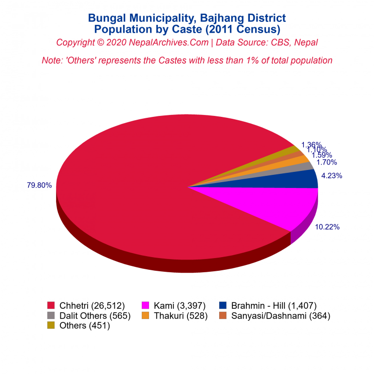 Population by Castes Chart of Bungal Municipality