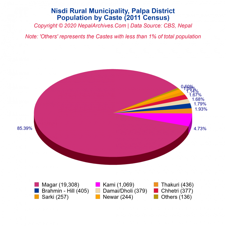 Population by Castes Chart of Nisdi Rural Municipality