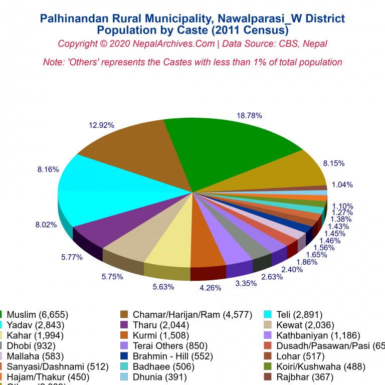 Population by Castes Chart of Palhinandan Rural Municipality Population by Castes Chart of Palhinandan Rural Municipality