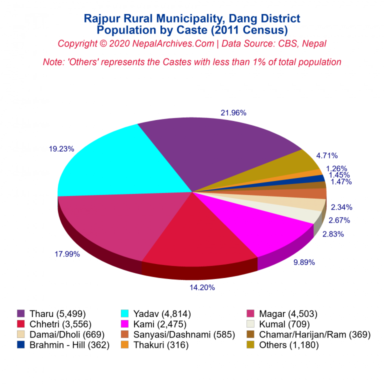 Population by Castes Chart of Rajpur Rural Municipality