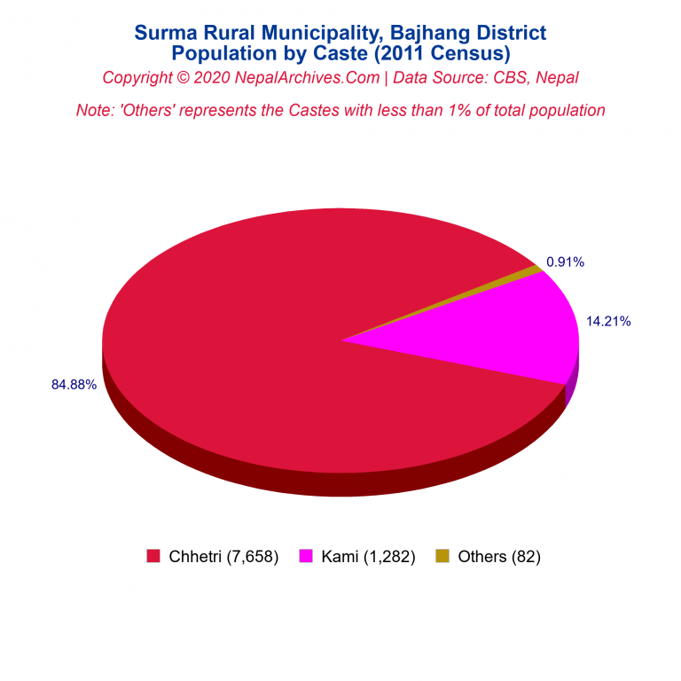 Population by Castes Chart of Surma Rural Municipality