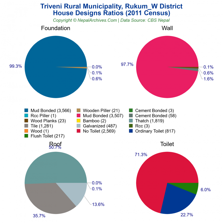 House Design Ratios Pie Charts of Triveni Rural Municipality