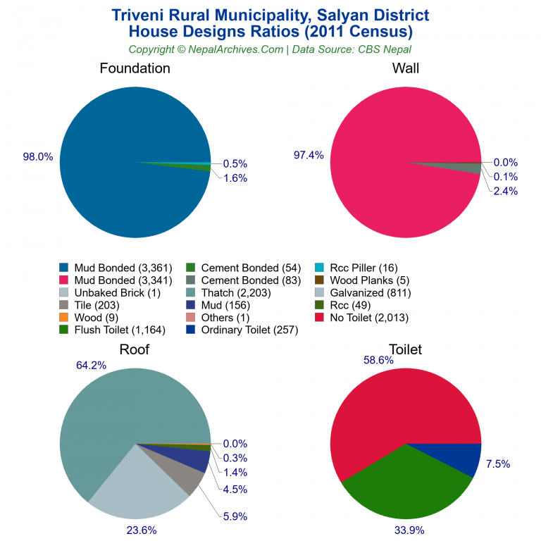 House Design Ratios Pie Charts of Triveni Rural Municipality