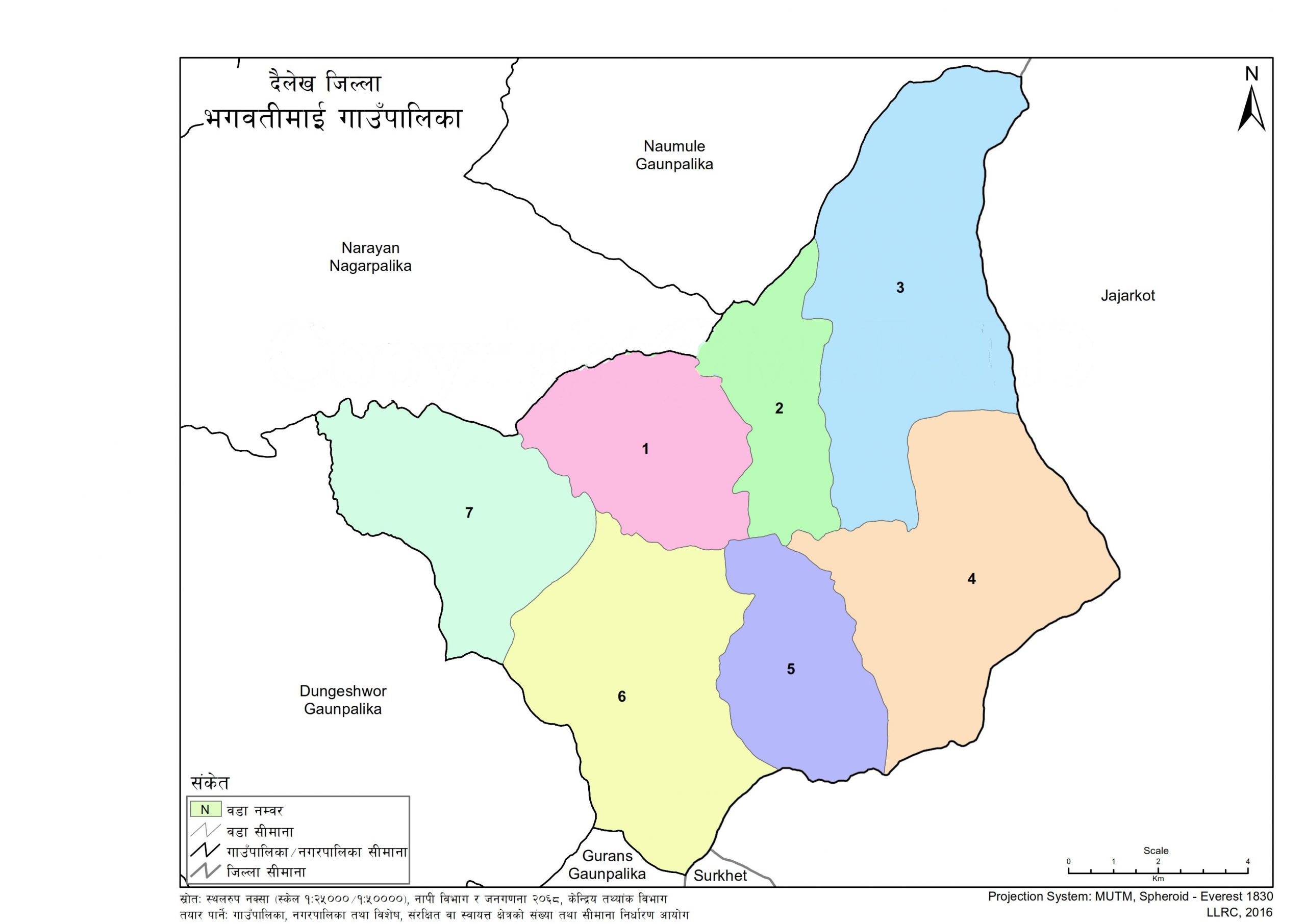 Map of Bhagawatimai Rural Municipality