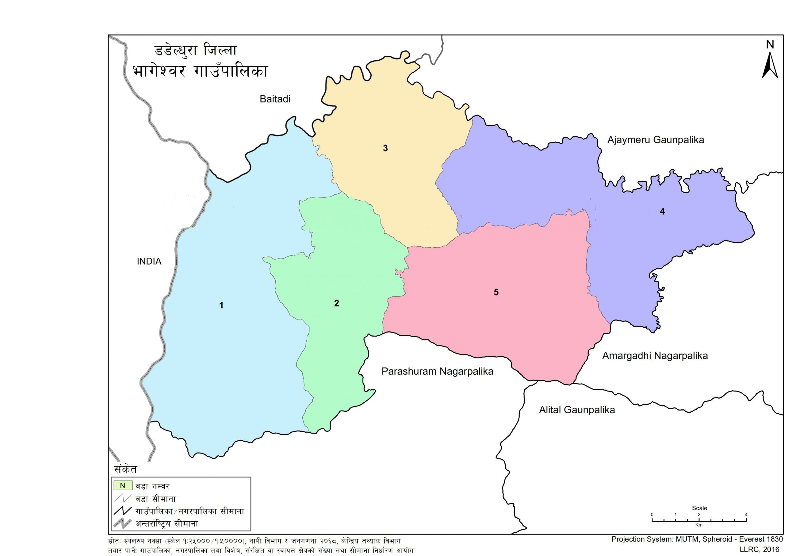 Map of Bhageshwor Rural Municipality