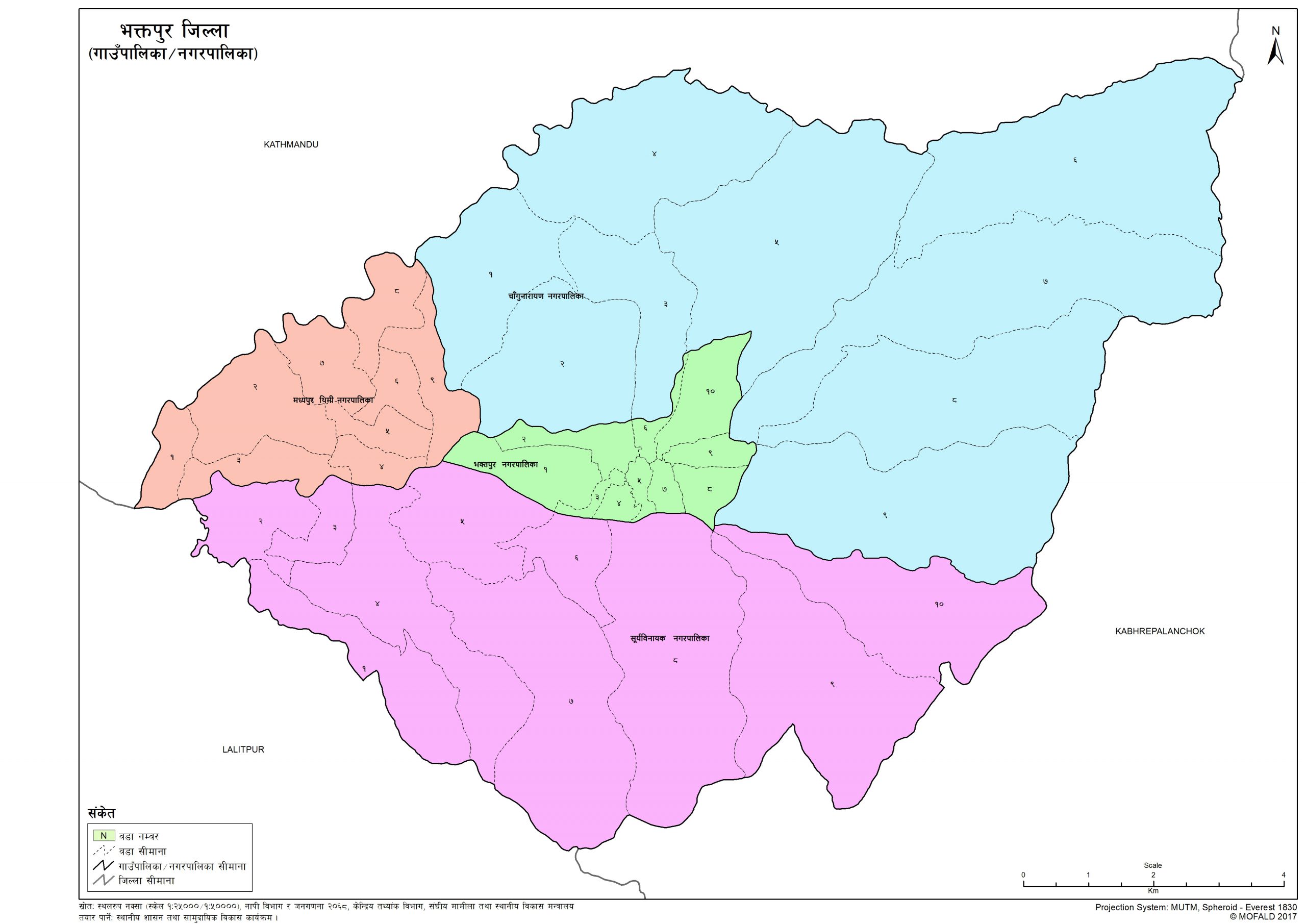 Map of Bhaktapur District of Nepal – Nepal Archives