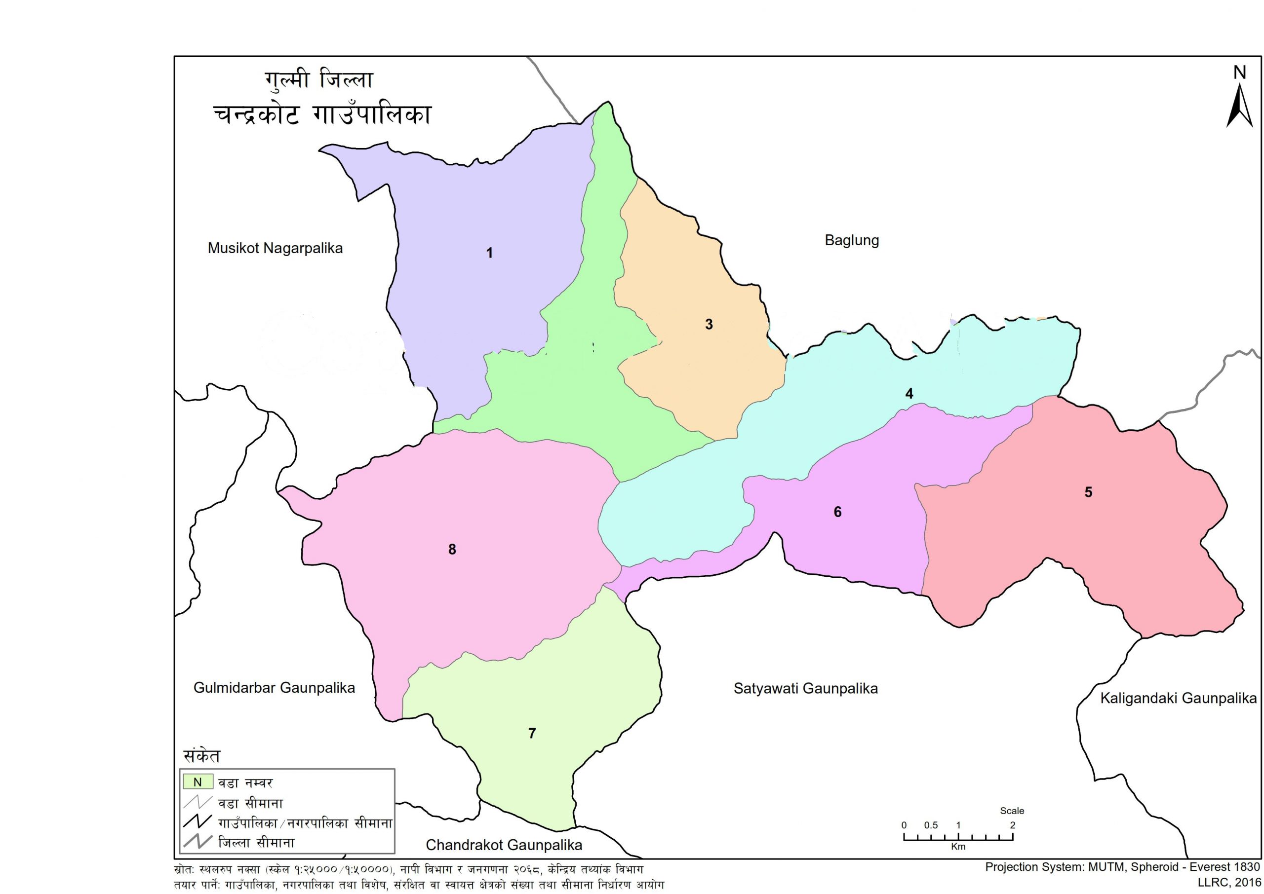 Map of Chandrakot Rural Municipality