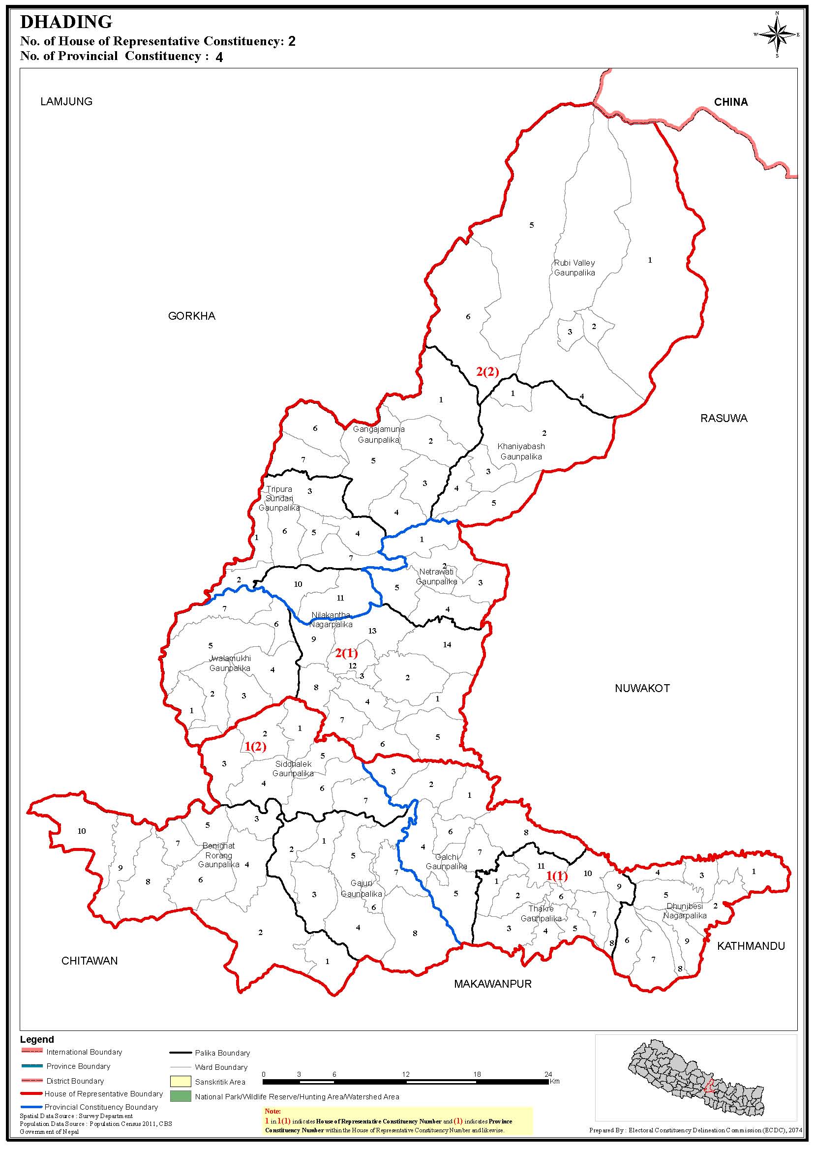 Constituency Map of Dhading District of Nepal Nepal Archives