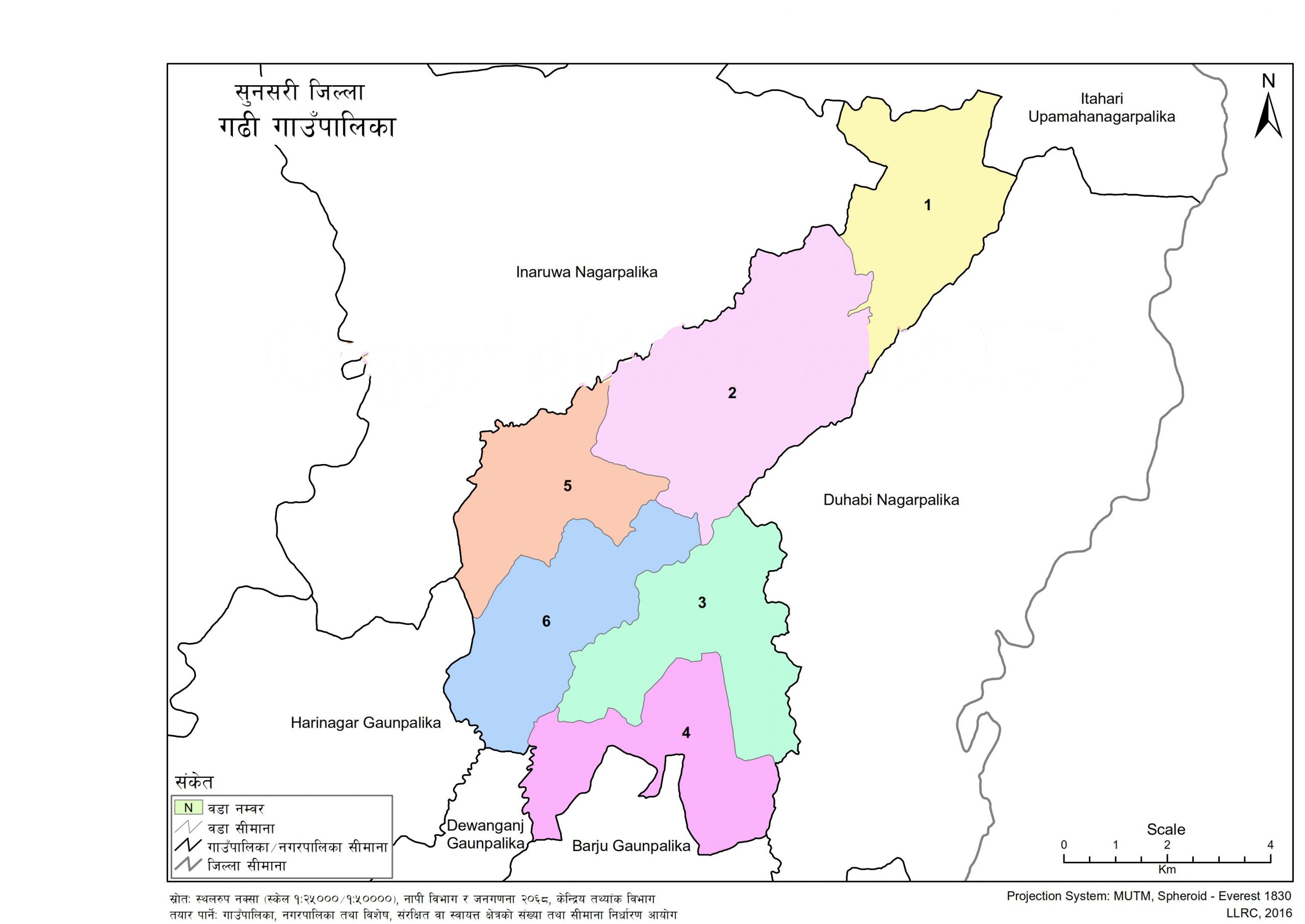 Map of Gadhi Rural Municipality