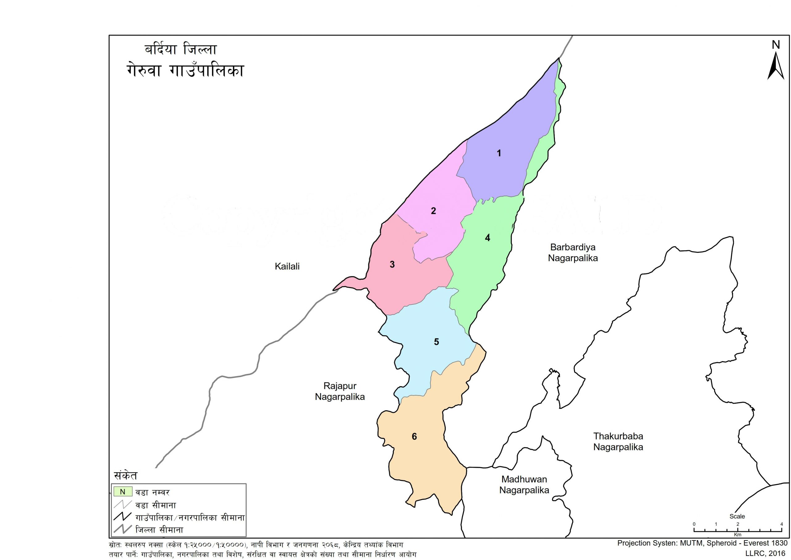 Map of Geruwa Rural Municipality
