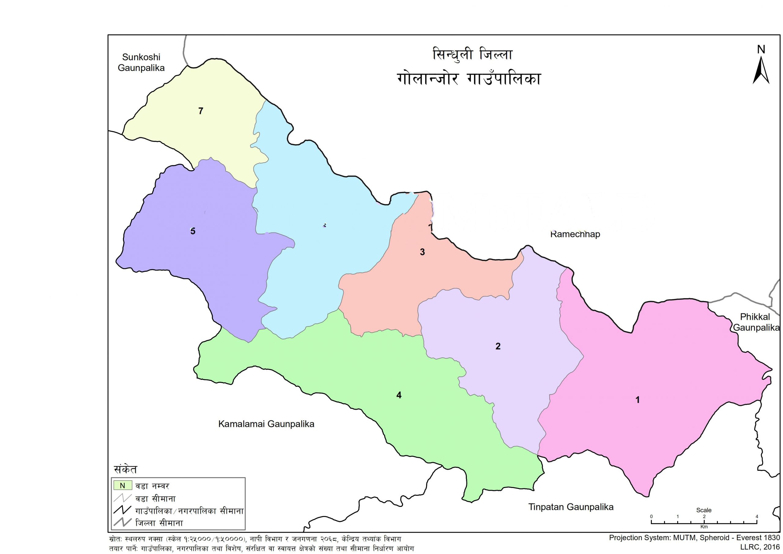 Map of Golanjor Rural Municipality
