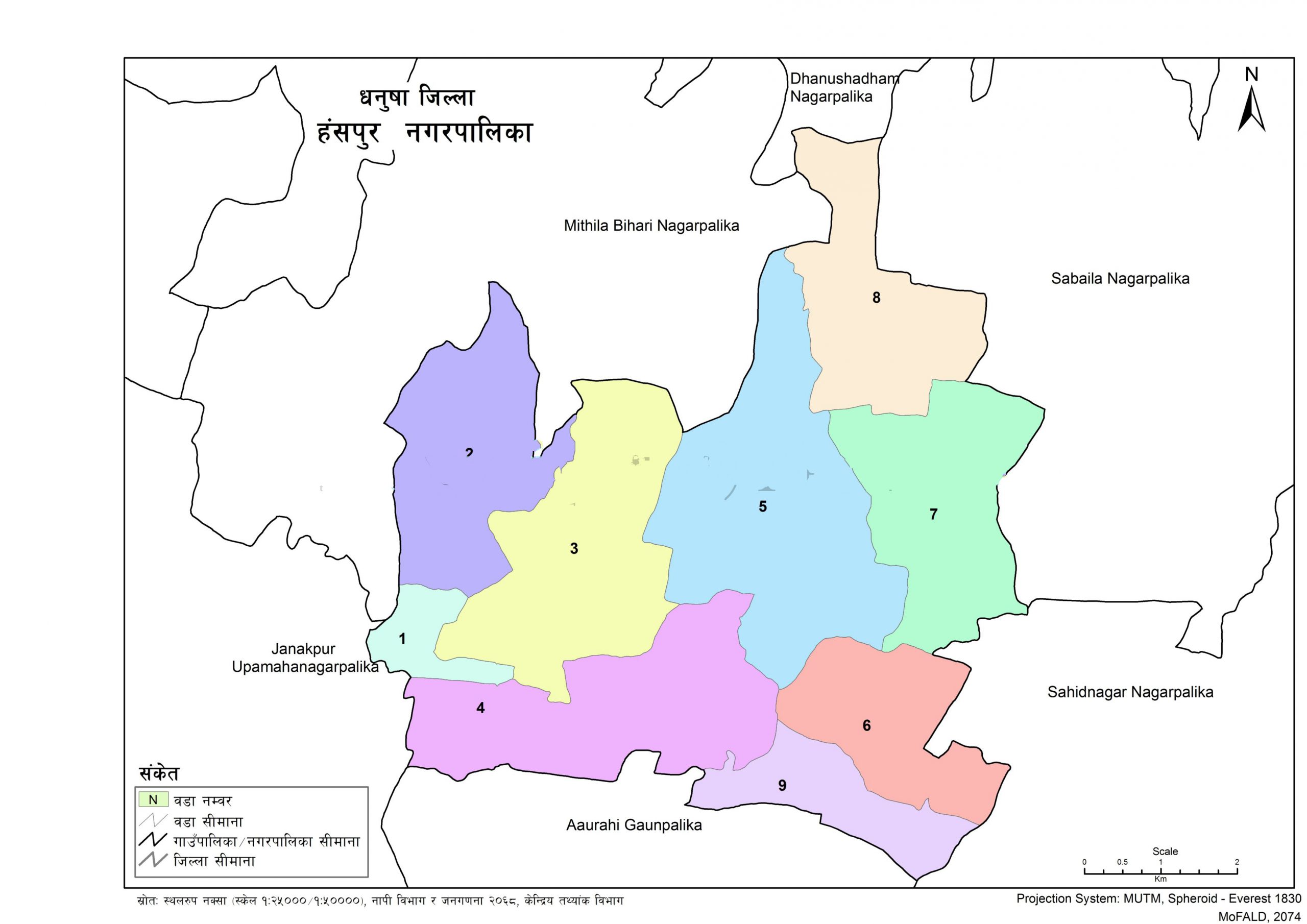Map of Hansapur Municipality