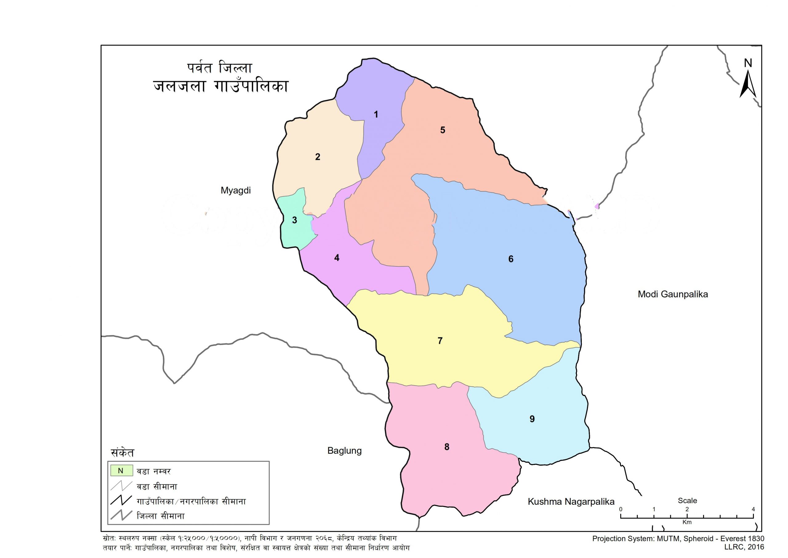 Map of Jaljala Rural Municipality