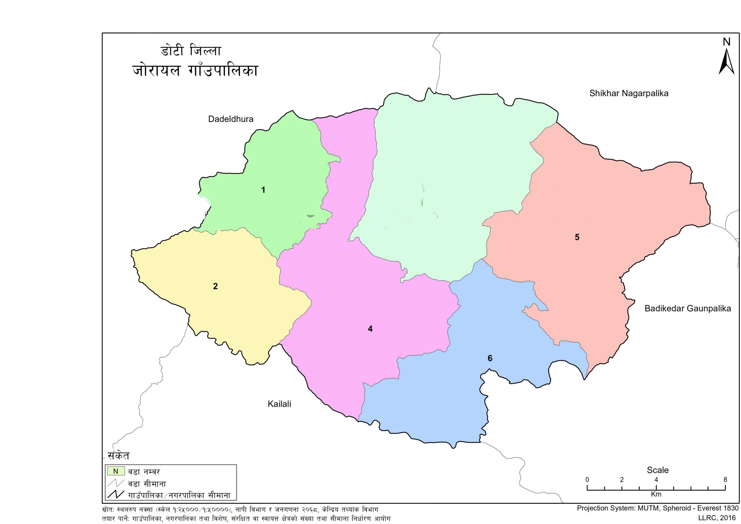 Map of Jorayal Rural Municipality