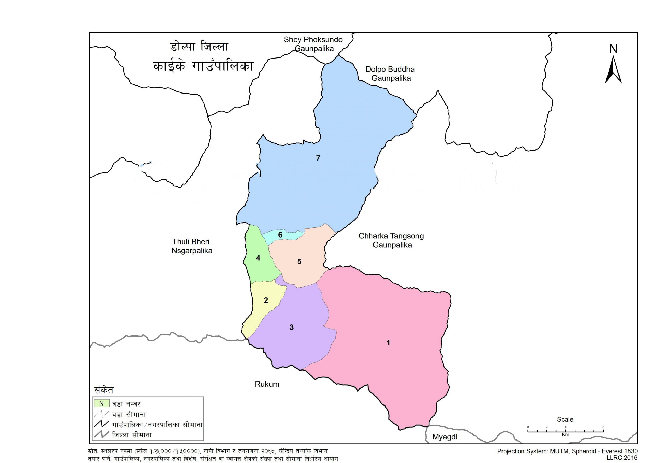 Map of Kaike Rural Municipality
