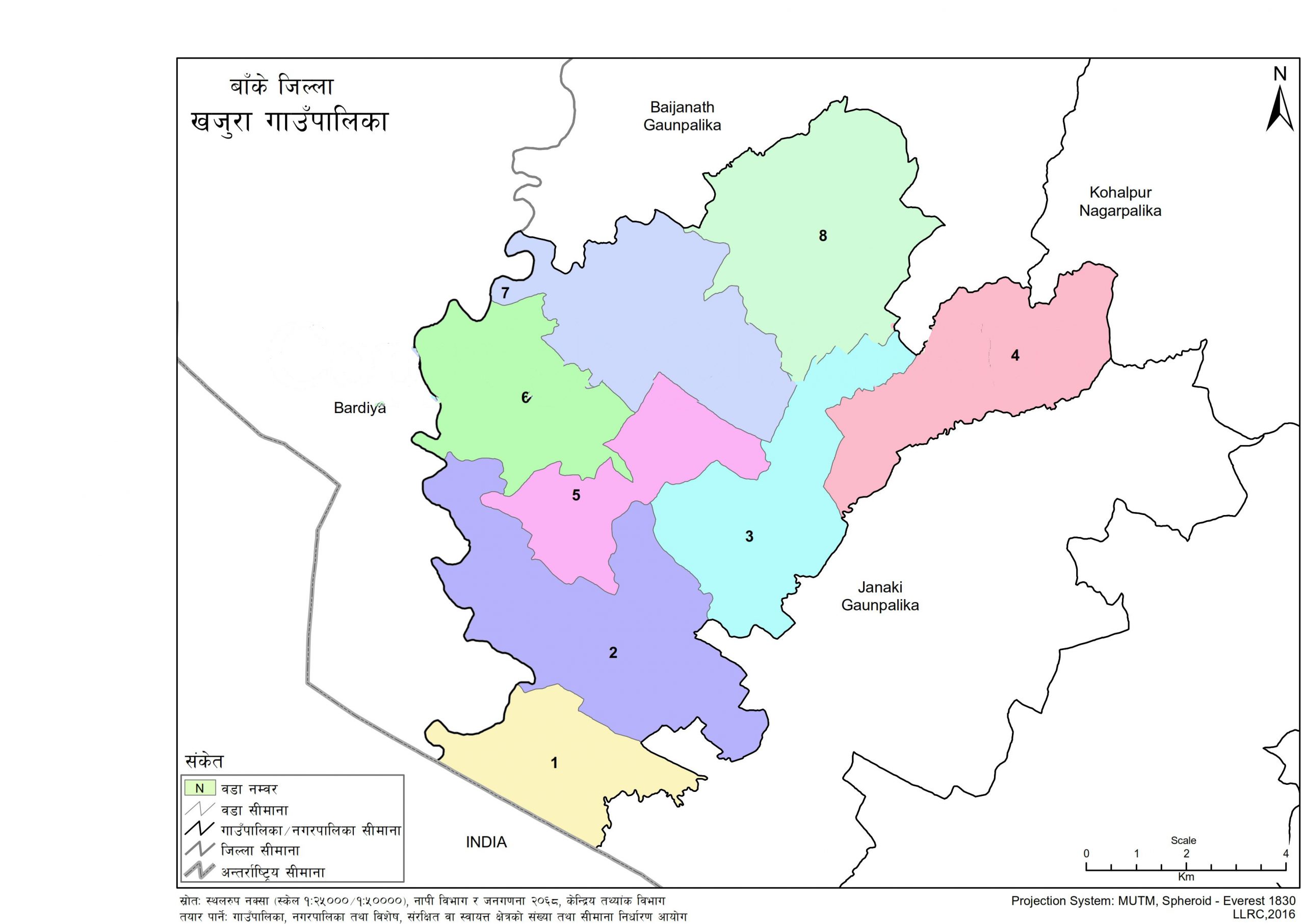 Map of Khajura Rural Municipality