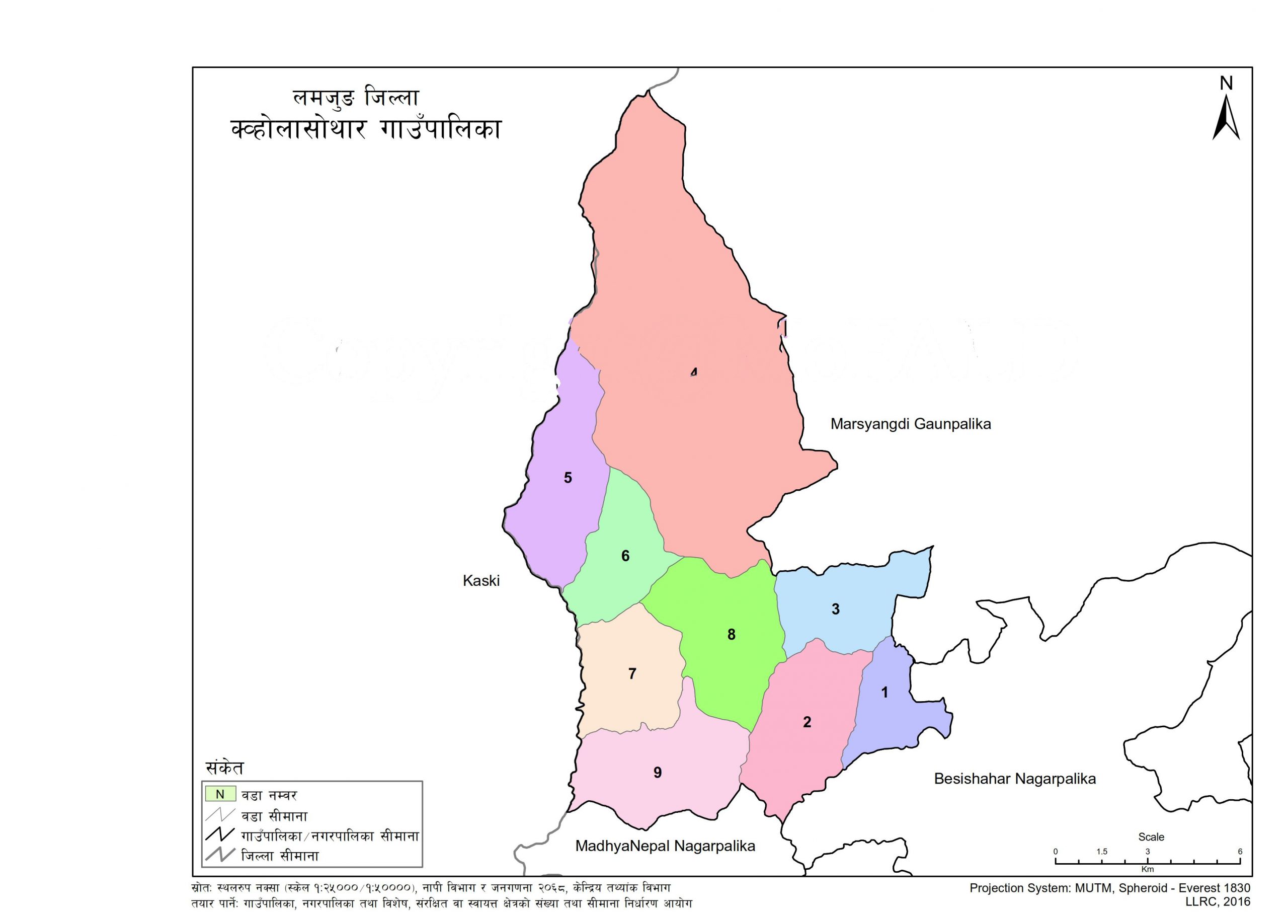 Map of Kwholasothar Rural Municipality