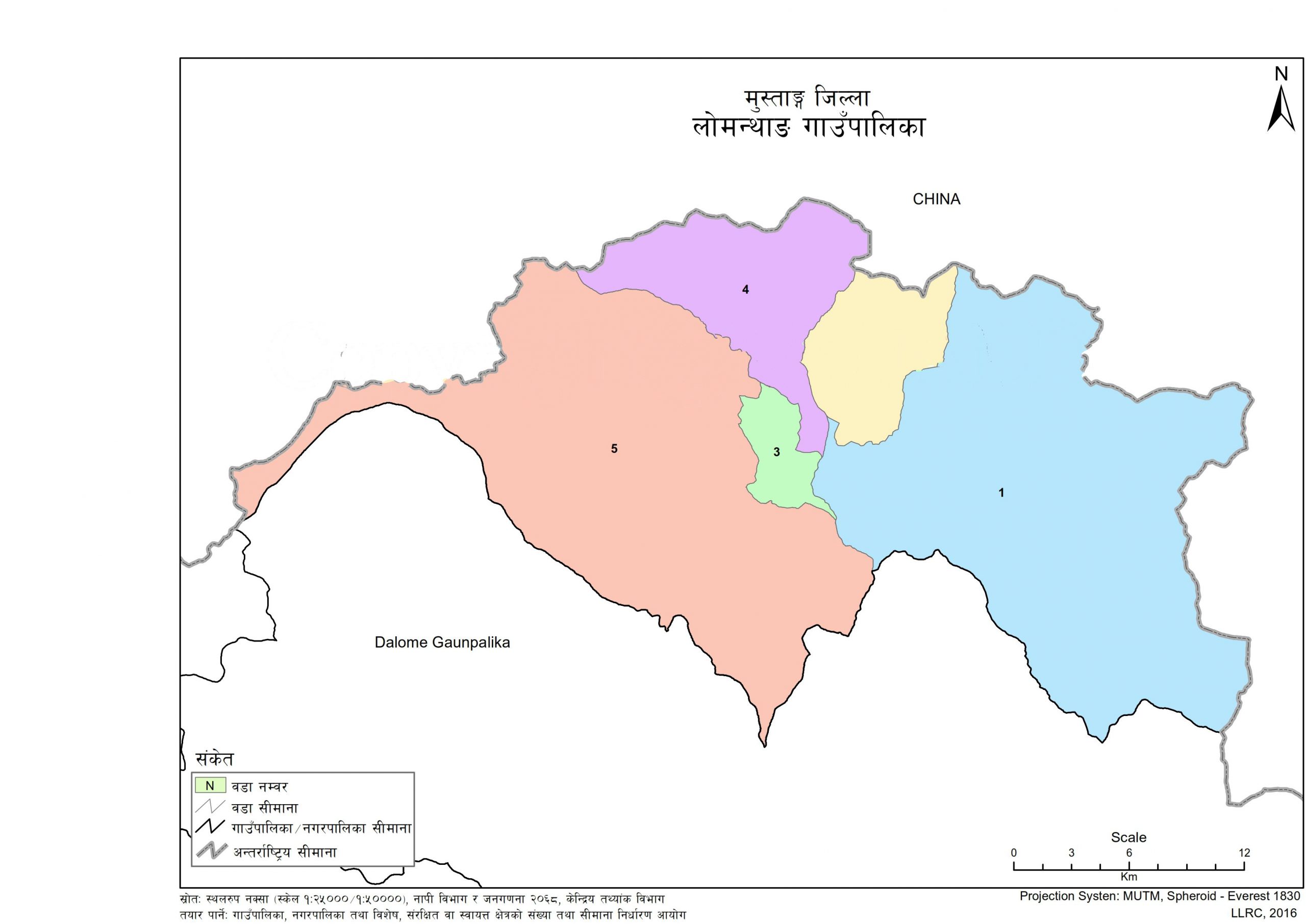 Map of Lomanthang Rural Municipality