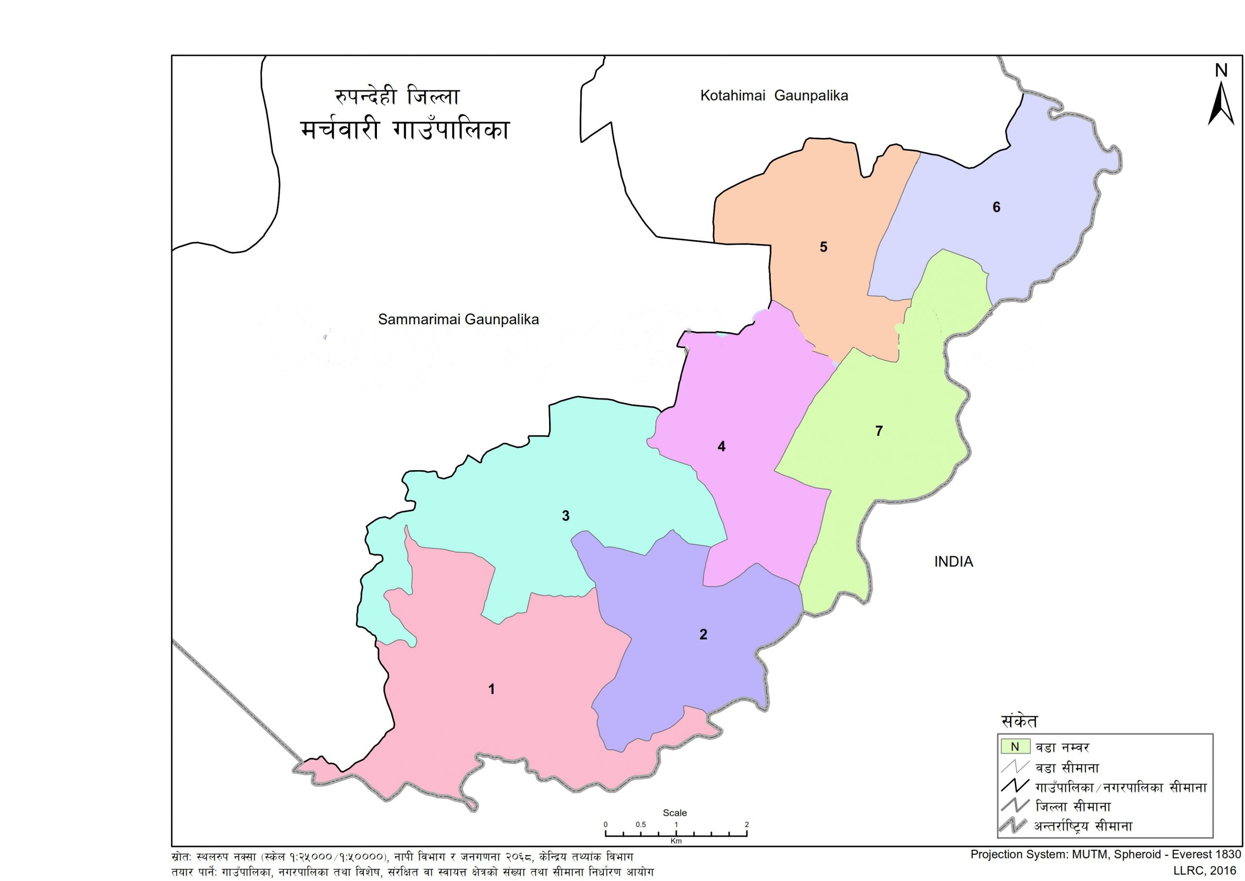 Map of Marchawari Rural Municipality