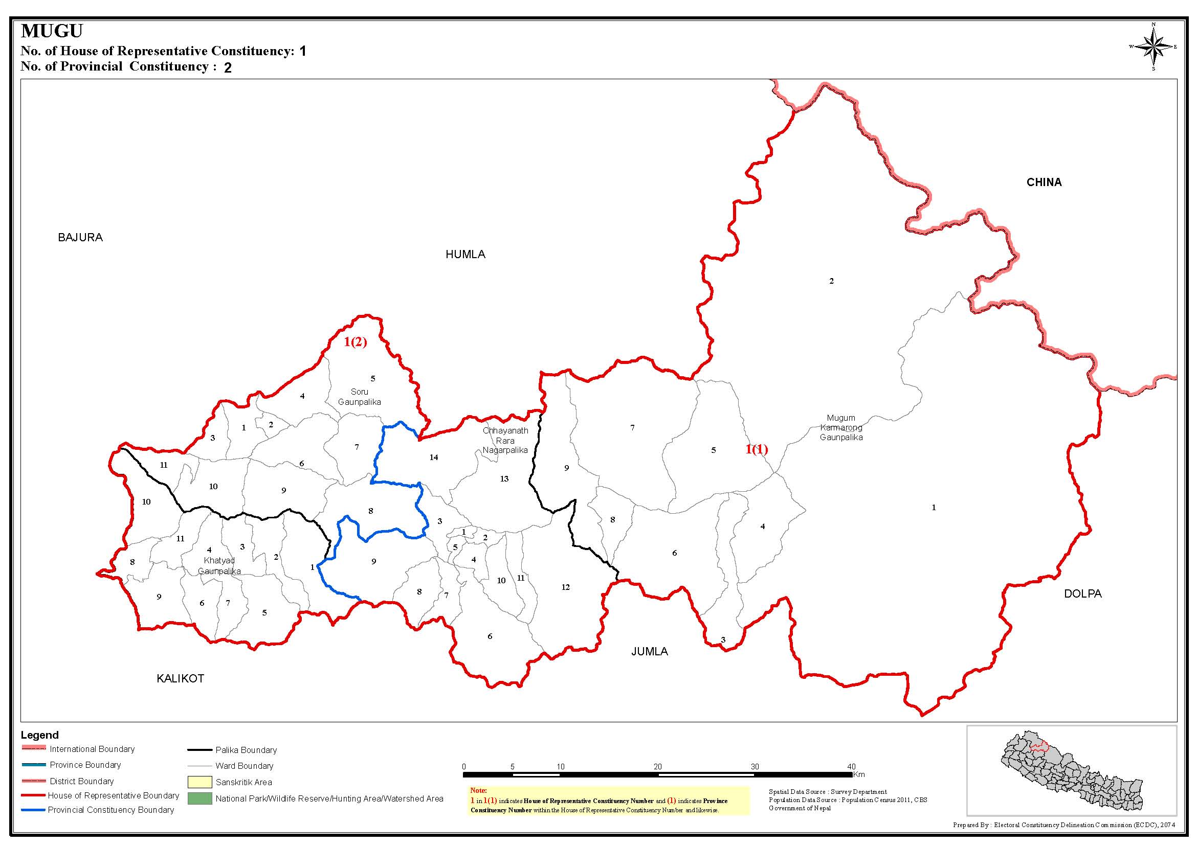 Constituency Map of Mugu District of Nepal Nepal Archives