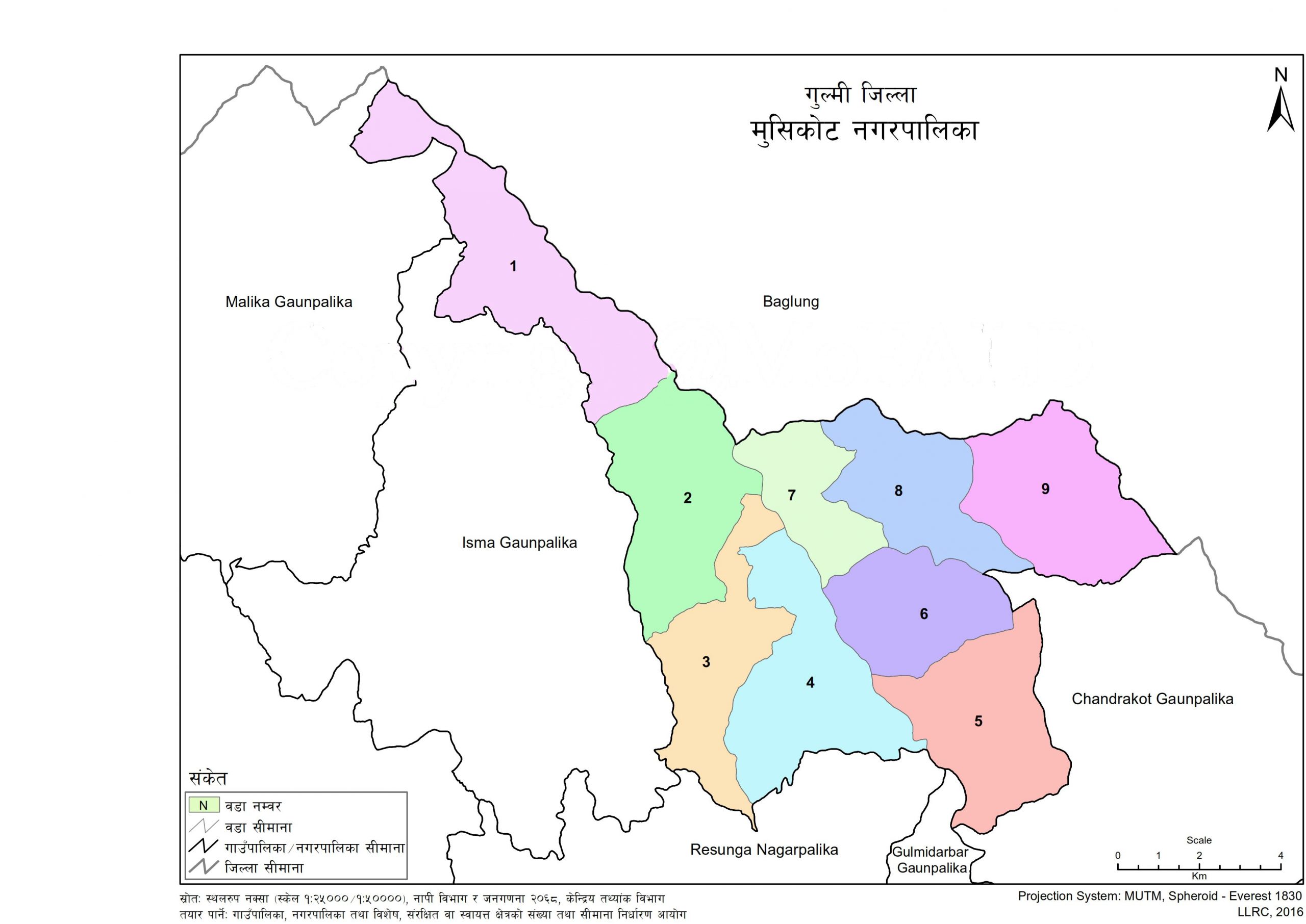 Map of Musikot Municipality