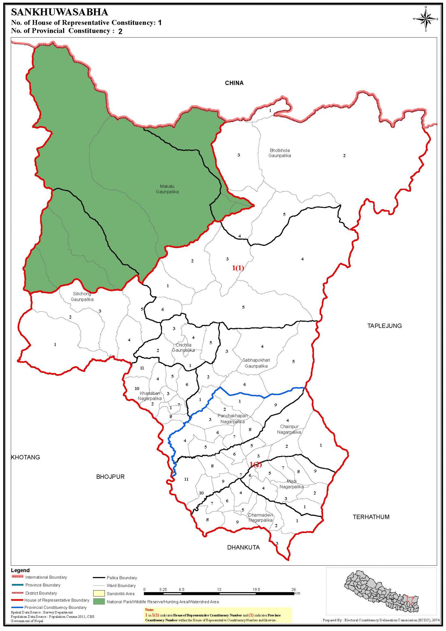 Constituency Map of Sankhuwasabha District of Nepal Nepal Archives