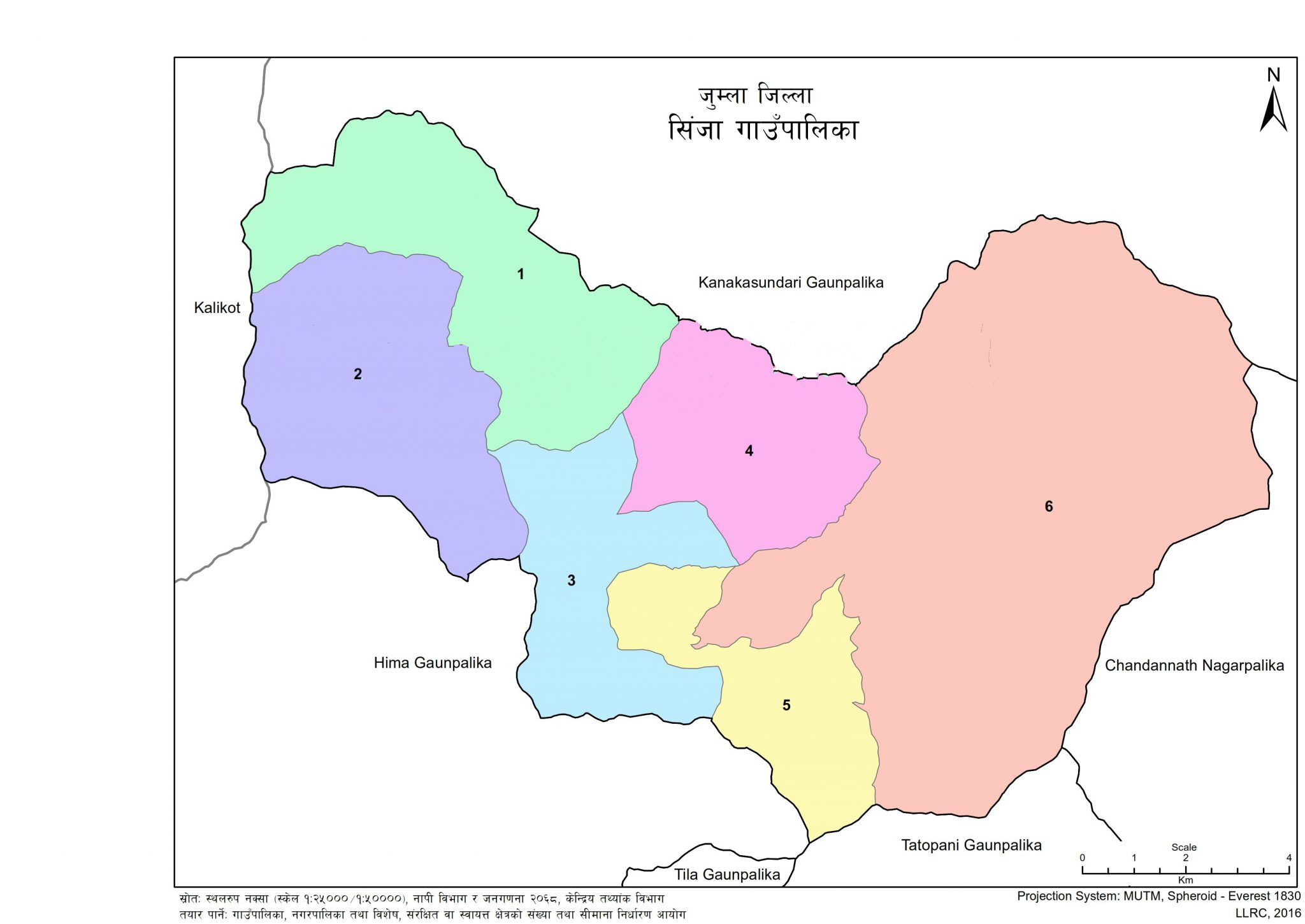 Map of Sinja Rural Municipality, Jumla, Nepal – Nepal Archives