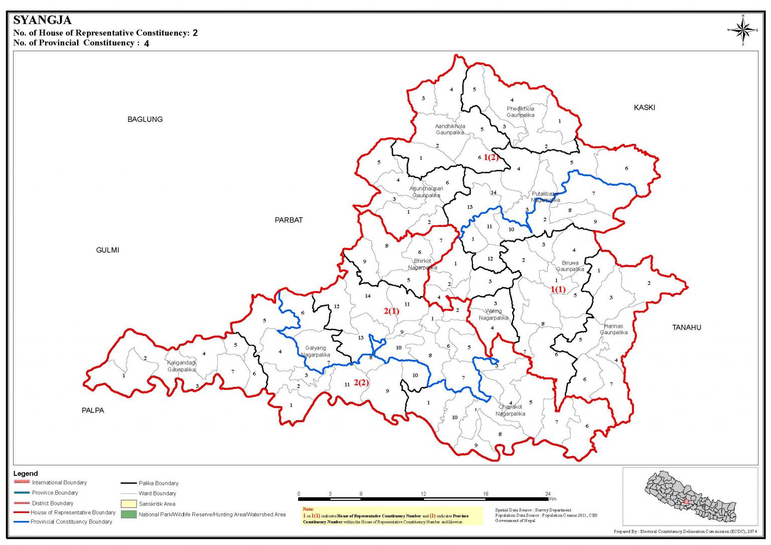 Constituency Map of Syangja District of Nepal – Nepal Archives