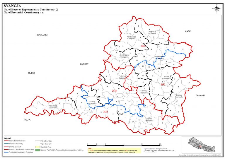 Constituency Map of Syangja District of Nepal – Nepal Archives