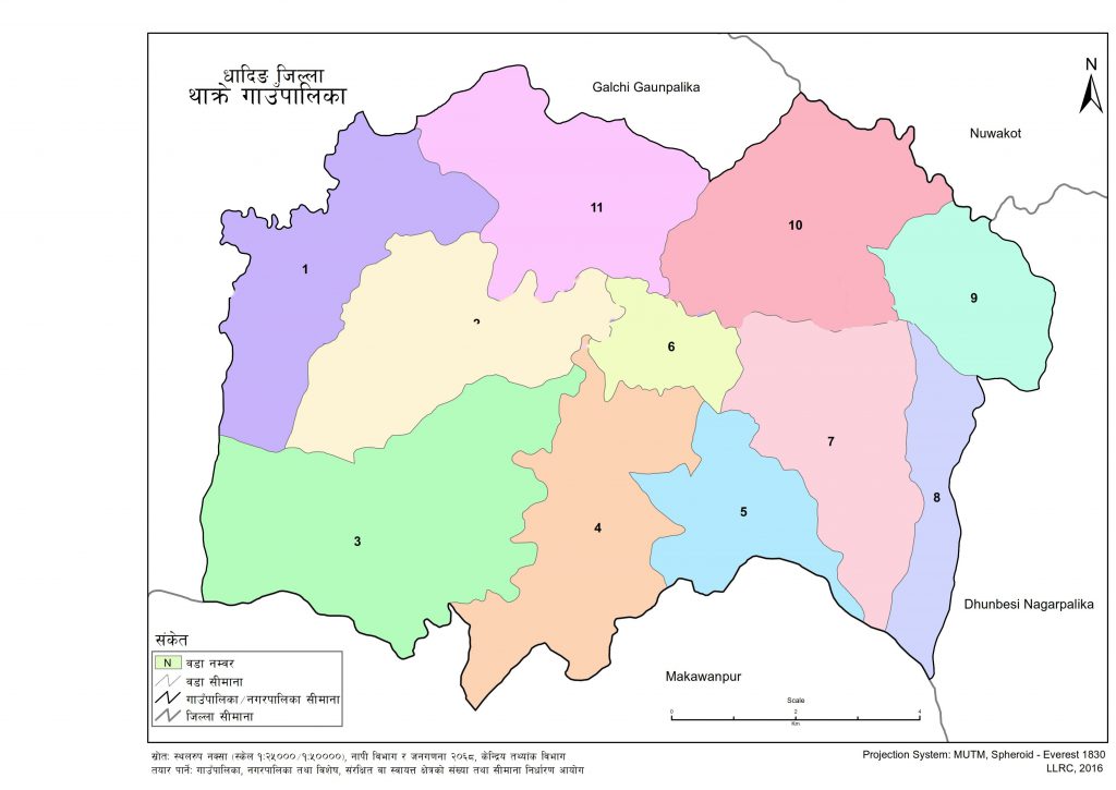 Map of Thakre Rural Municipality, Dhading, Nepal Nepal Archives