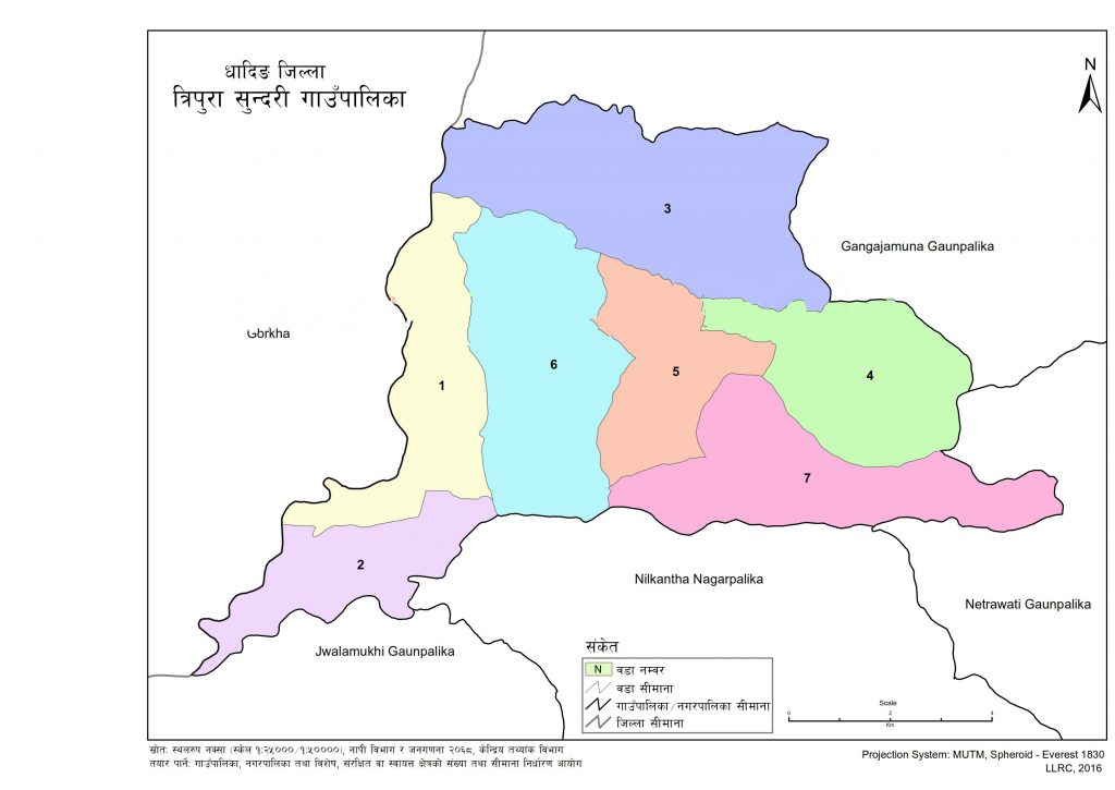 Map of Tripurasundari Rural Municipality, Dhading, Nepal Nepal Archives