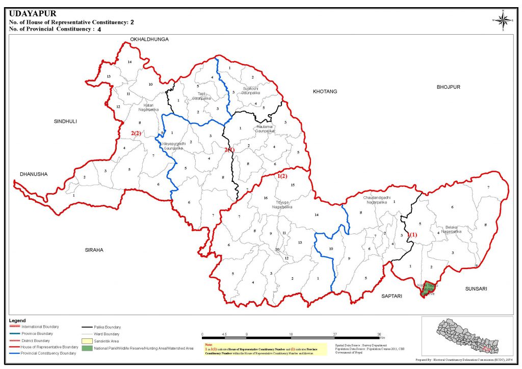 Constituency Map of Udayapur District of Nepal Nepal Archives