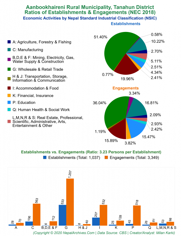 Economic Activities by NSIC Charts of Aanbookhaireni Rural Municipality