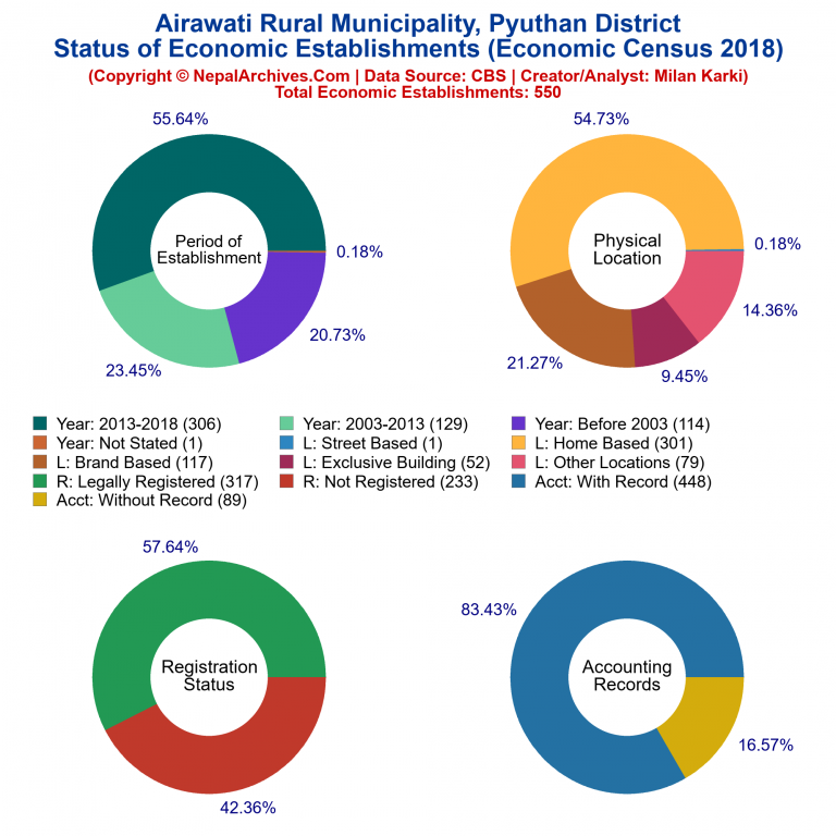 NEC 2018 Economic Establishments Charts of Airawati Rural Municipality