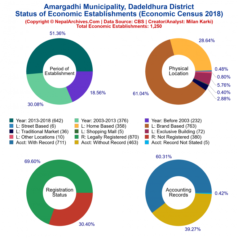 NEC 2018 Economic Establishments Charts of Amargadhi Municipality