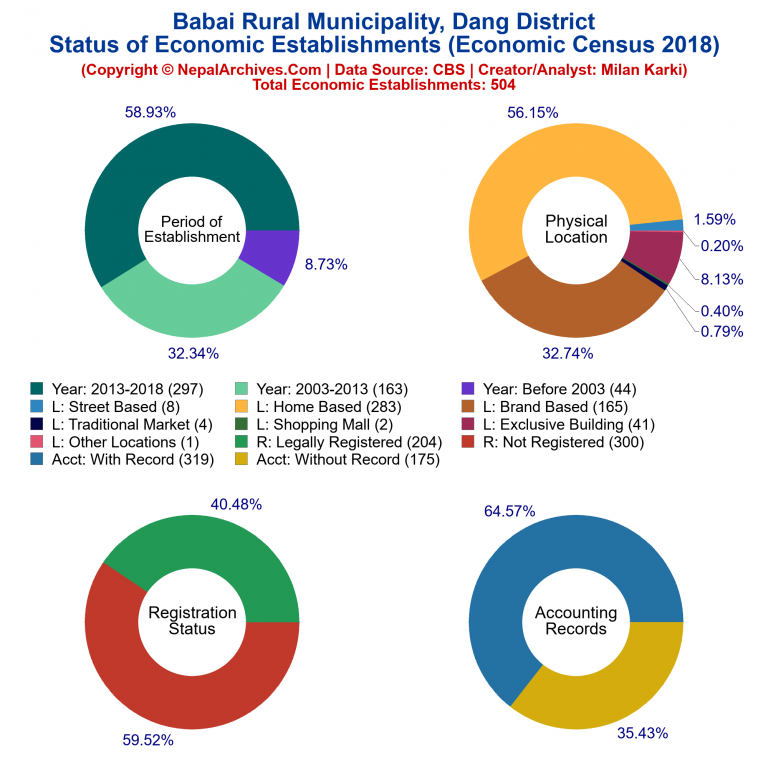 NEC 2018 Economic Establishments Charts of Babai Rural Municipality