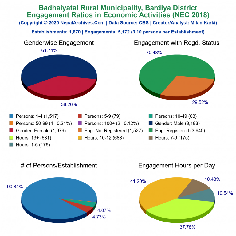 NEC 2018 Economic Engagements Charts of Badhaiyatal Rural Municipality