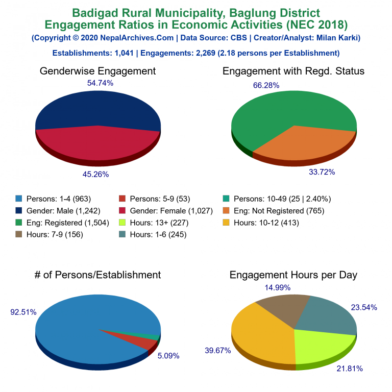 NEC 2018 Economic Engagements Charts of Badigad Rural Municipality