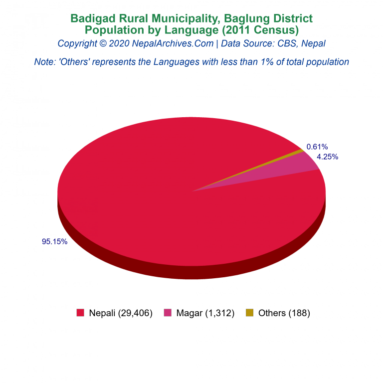 Population by Language Chart of Badigad Rural Municipality