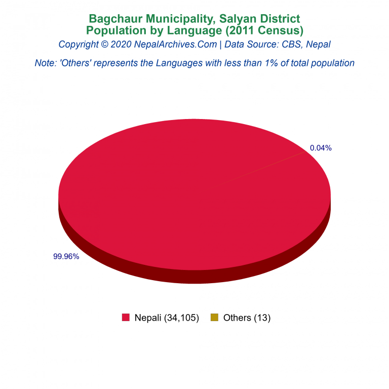 Population by Language Chart of Bagchaur Municipality