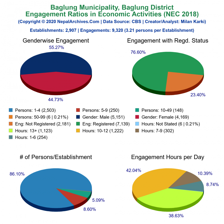 NEC 2018 Economic Engagements Charts of Baglung Municipality