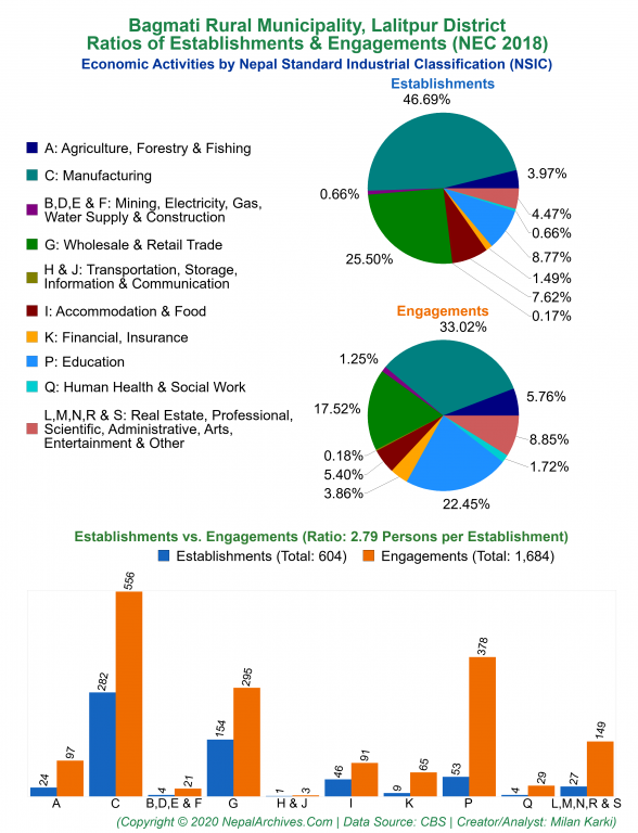 Economic Activities by NSIC Charts of Bagmati Rural Municipality
