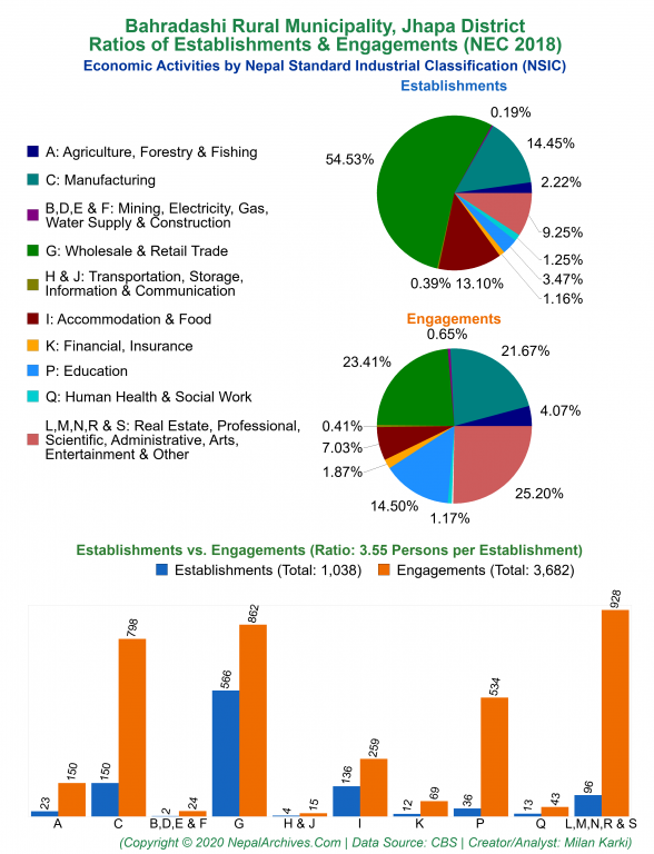 Economic Activities by NSIC Charts of Bahradashi Rural Municipality