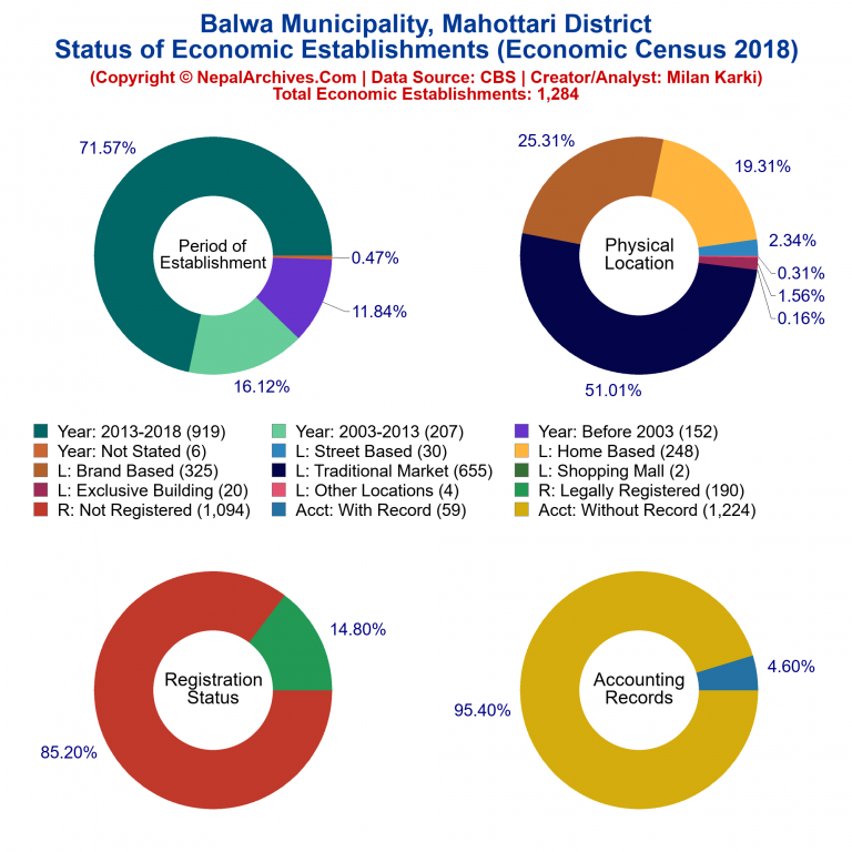 NEC 2018 Economic Establishments Charts of Balwa Municipality