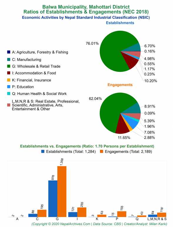 Economic Activities by NSIC Charts of Balwa Municipality
