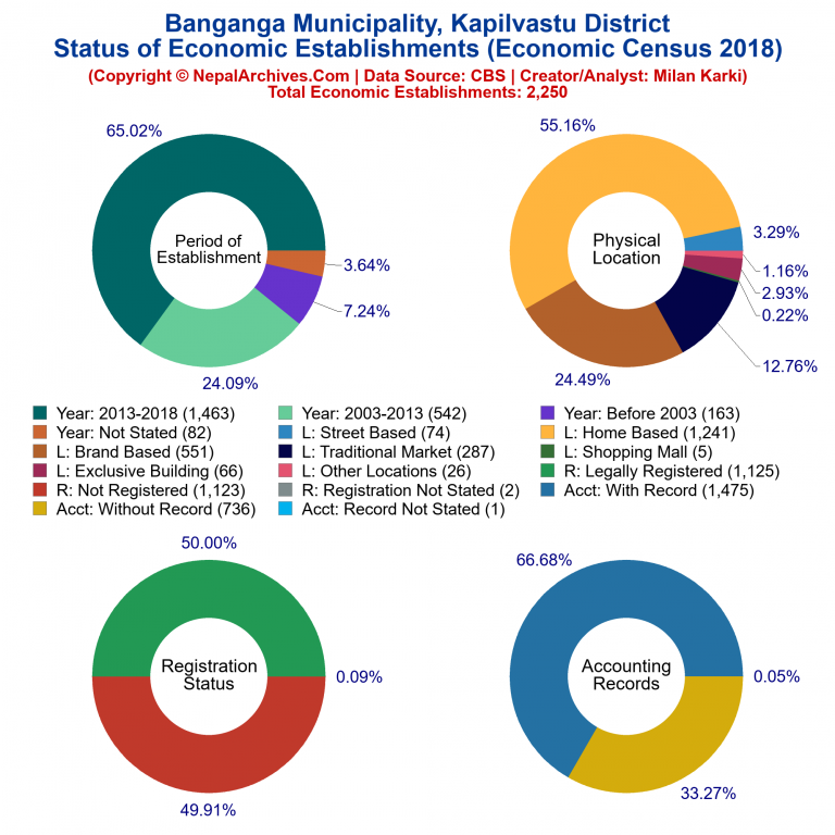 NEC 2018 Economic Establishments Charts of Banganga Municipality