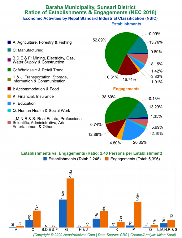 Economic Activities by NSIC Charts of Baraha Municipality