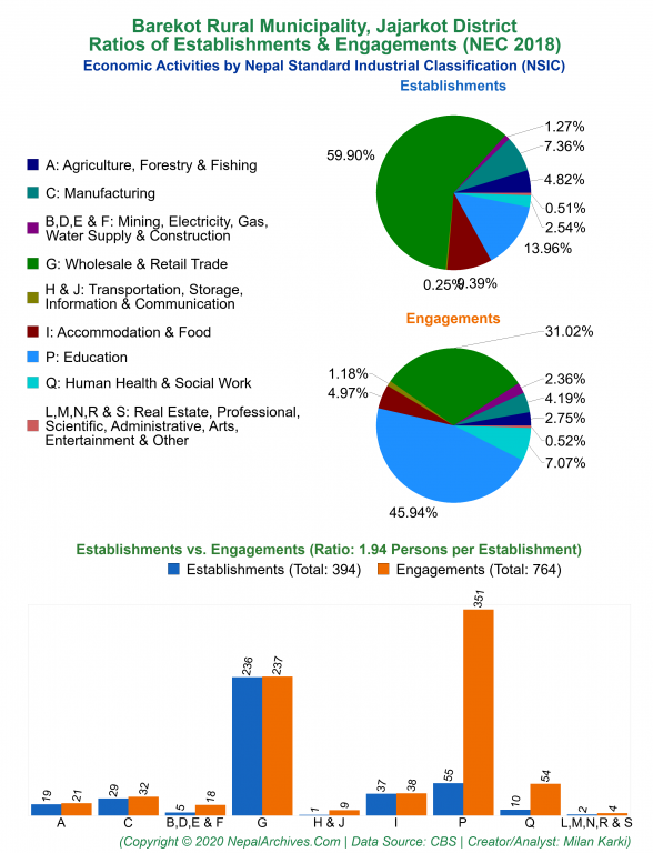 Economic Activities by NSIC Charts of Barekot Rural Municipality