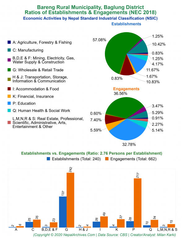 Economic Activities by NSIC Charts of Bareng Rural Municipality