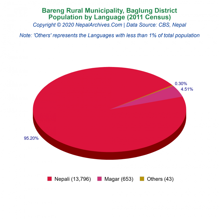 Population by Language Chart of Bareng Rural Municipality